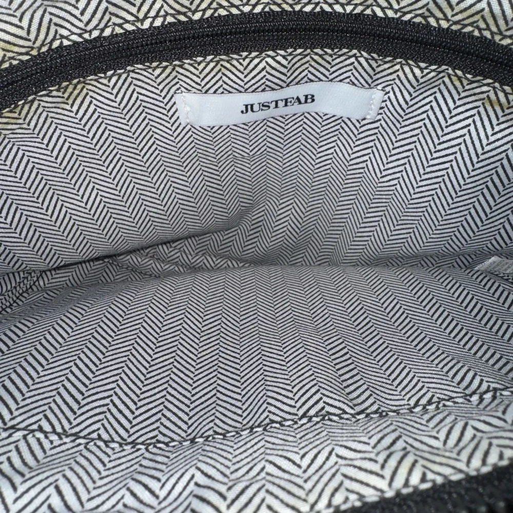 JustFab Black Clutch with Pink Sequin Heart